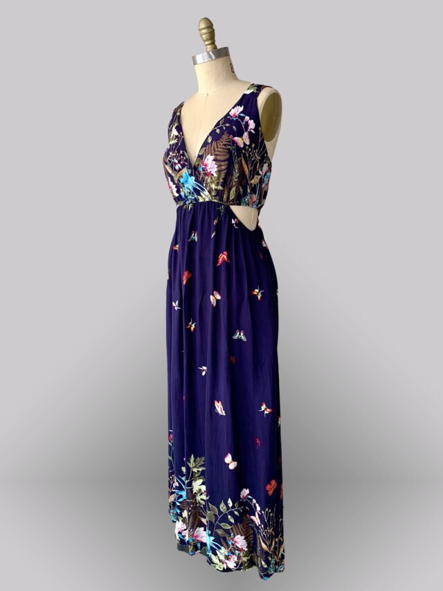 Vestido cut out con guarda estampada - Imagen 2