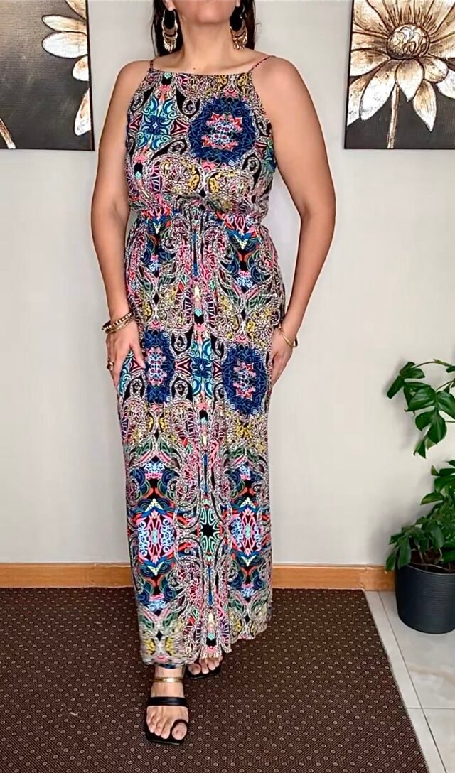 Vestido tribal escote cuadrado - Imagen 3