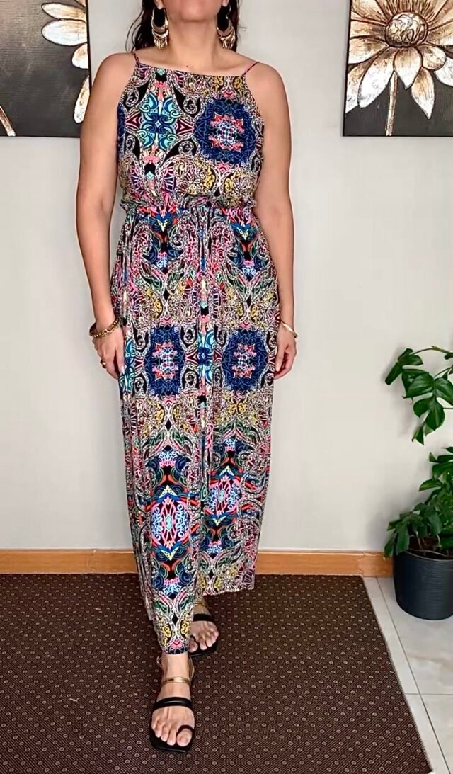 Vestido tribal escote cuadrado - Imagen 2