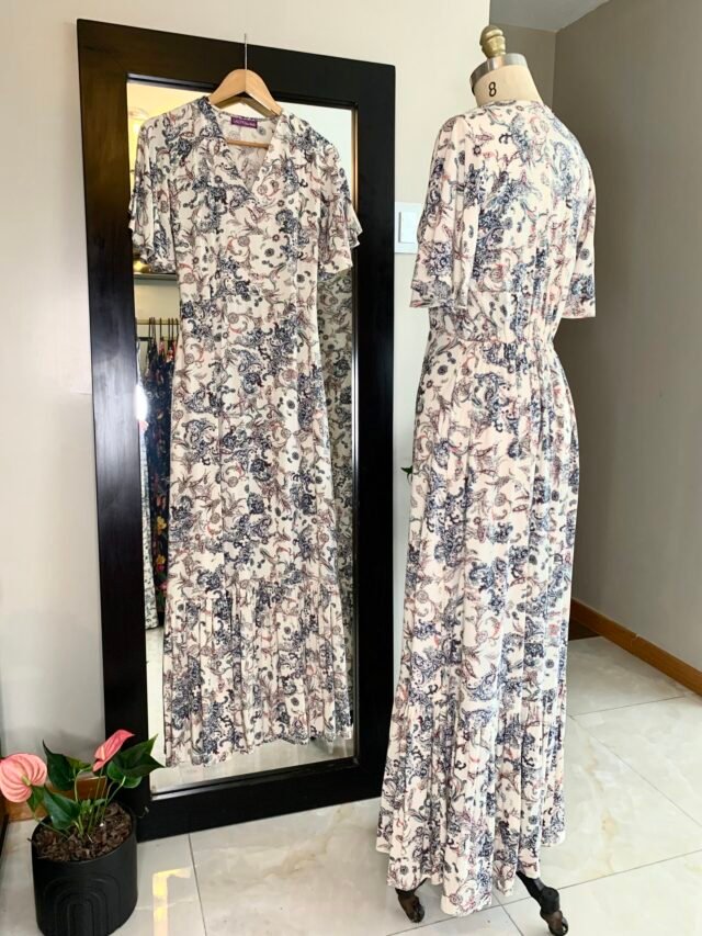 Vestido bohemian escote V con mangas - Imagen 3