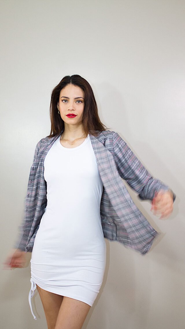 Vestido strech con recogido - Imagen 7