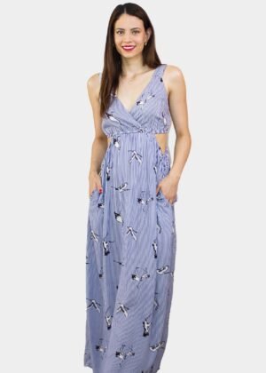 Vestido pájaro cut out de tirantes anchos
