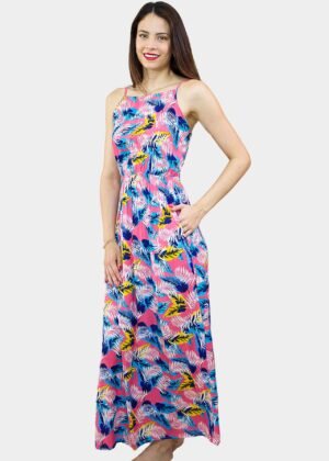 Vestido escote cuadrado estampado