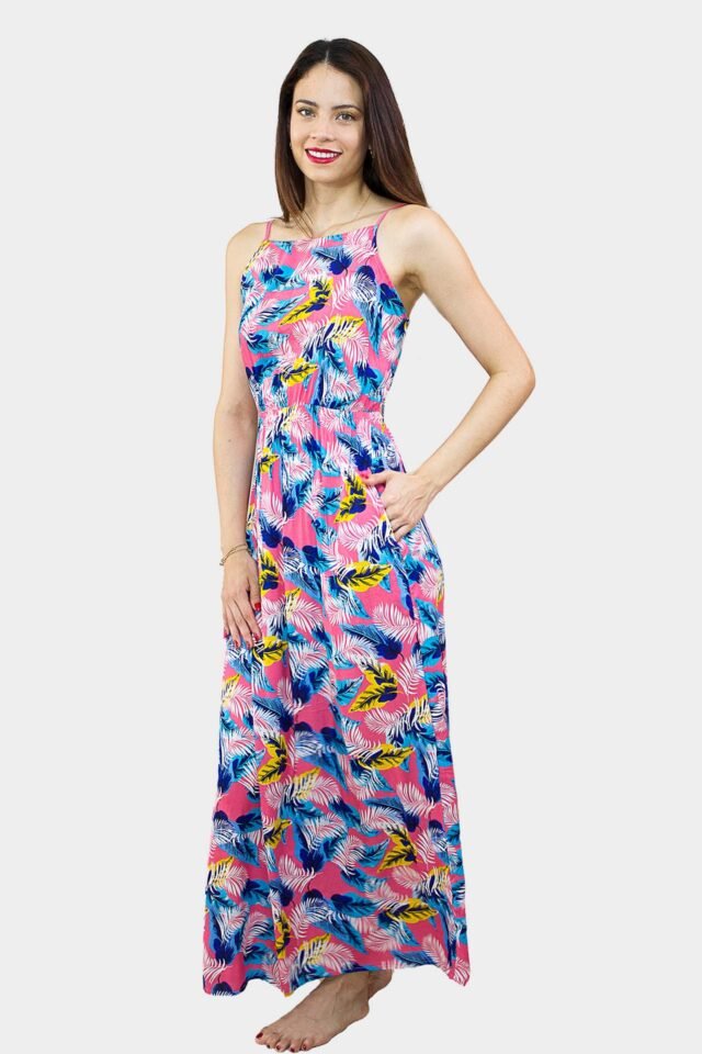 Vestido escote cuadrado estampado