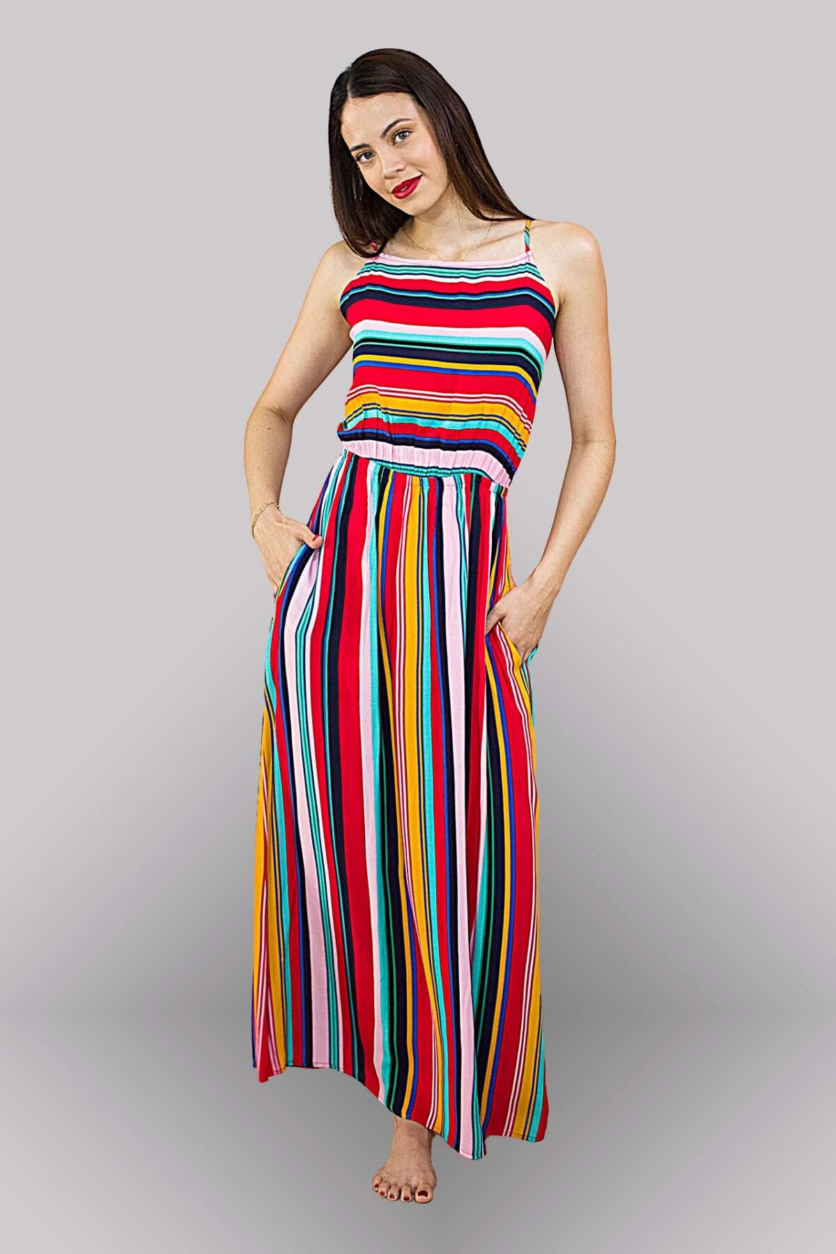 Vestido rayas multicolor