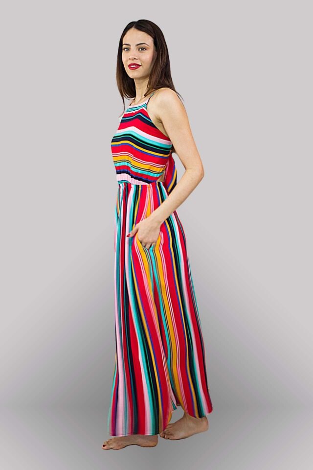 Vestido rayas multicolor - Imagen 2