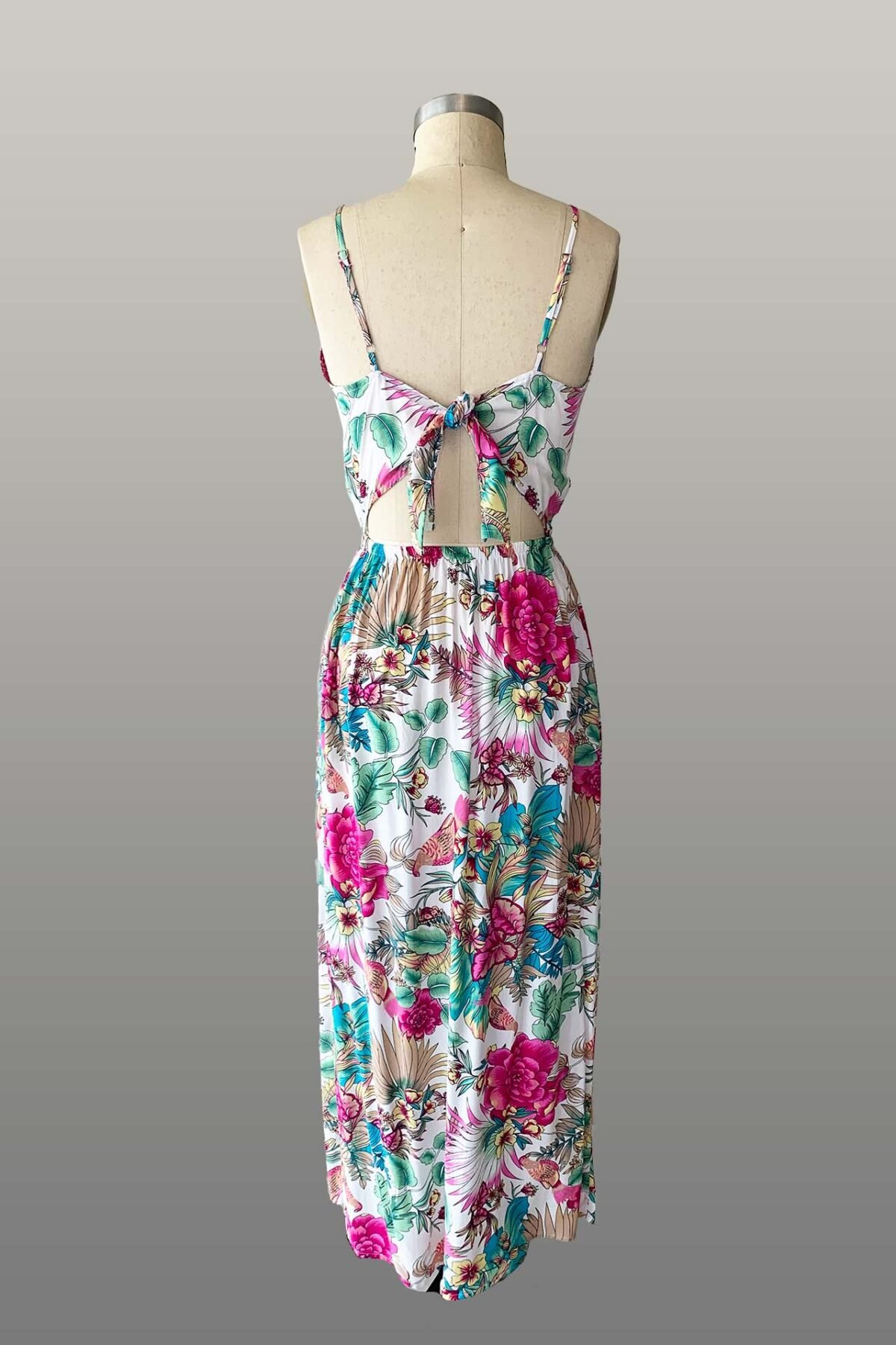 Vestido escote cuadrado estampado - Imagen 4