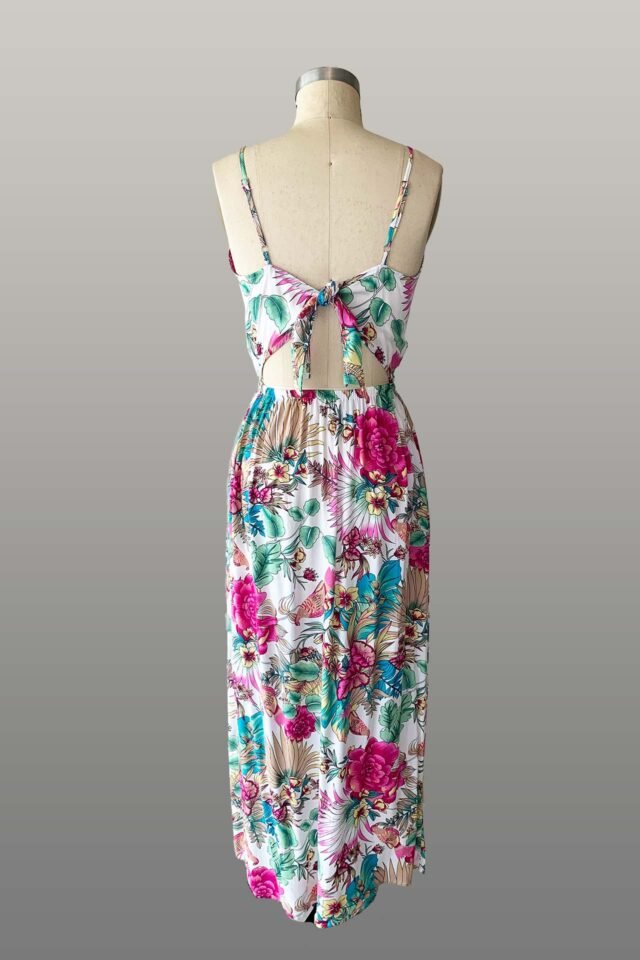 Vestido escote cuadrado estampado - Imagen 4