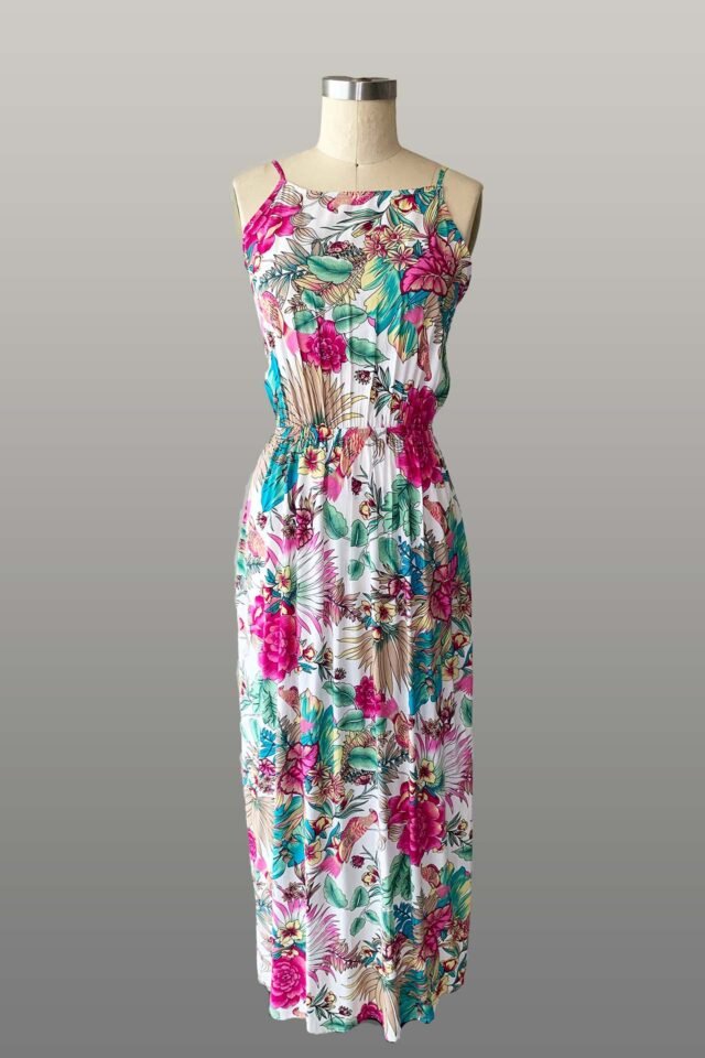 Vestido escote cuadrado estampado - Imagen 3