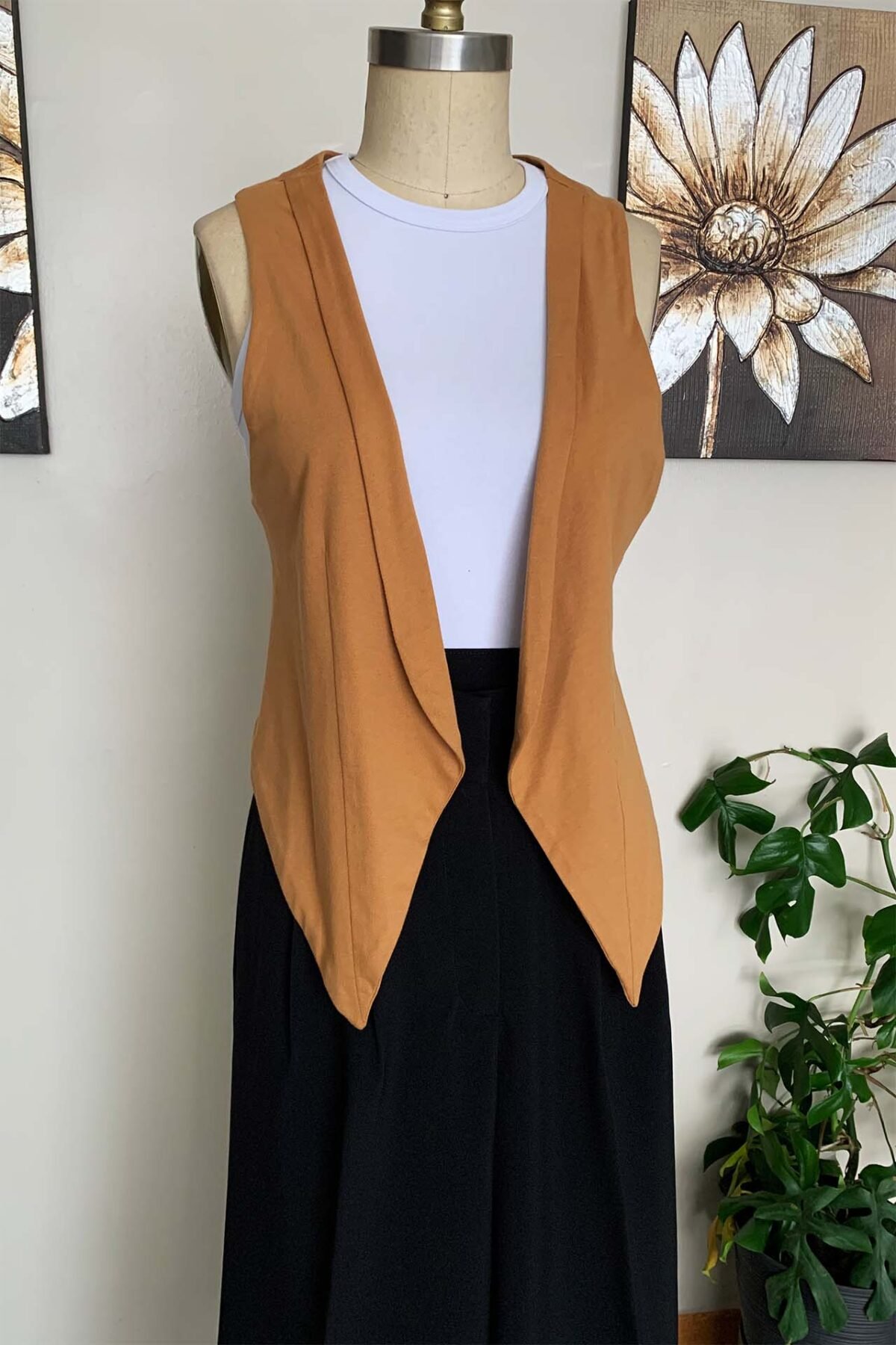 Chaleco jersey ocre
