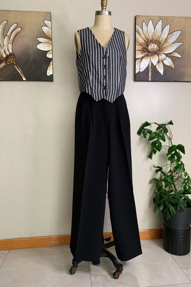 Pantalón de pinzas negro - Imagen 2