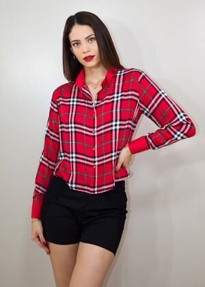 Camisa crop manga larga