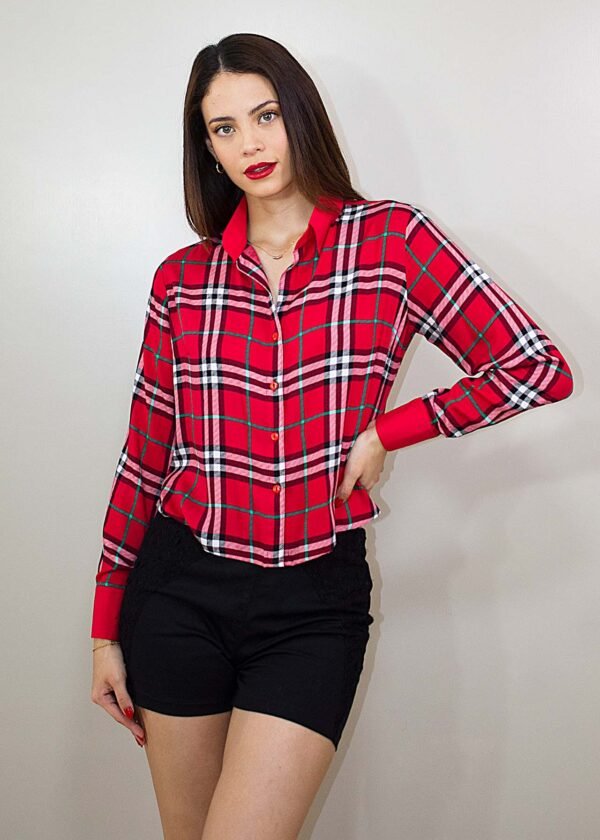 Camisa crop manga larga