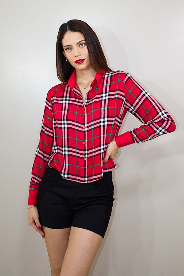 Camisa crop manga larga