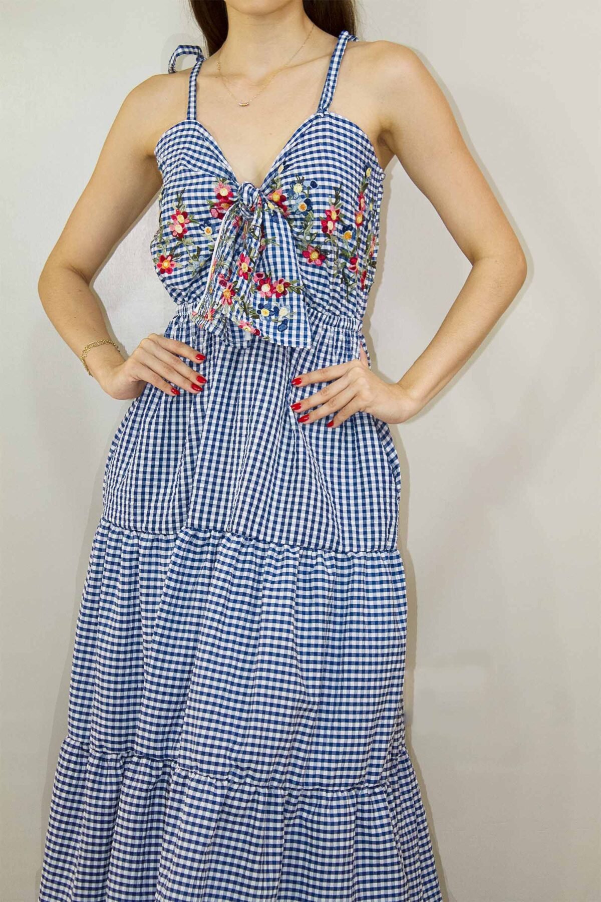 Vestido Gingham Azul - Imagen 3